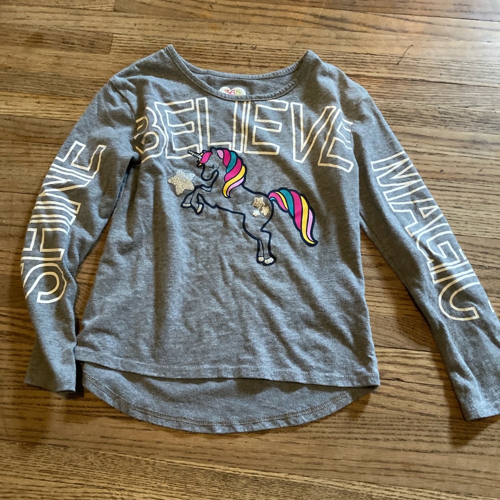Girl gray long sleeve top size 6